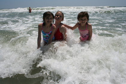 Girls in ocean